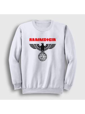 Presmono Unisex Beyaz Eagle Rammstein Sweatshirt