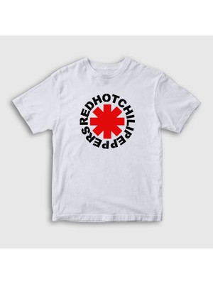 Presmono Unisex Çocuk Beyaz Logo Red Hot Chili Peppers T-Shirt