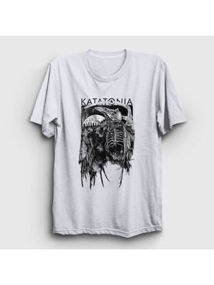 Presmono Unisex Beyaz Death Katatonia T-Shirt