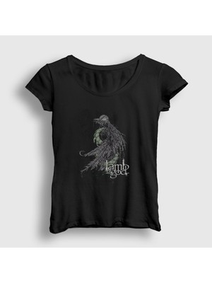 Presmono Kadın Siyah Ashes Lamb Of God T-Shirt