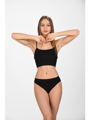 Miss Fit 1006 Bato Bayan Külot Siyah Renk Geniş Kenarlı Slip