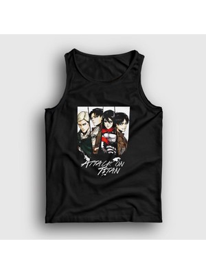 Presmono Unisex Siyah Team Anime Attack On Titan Atlet