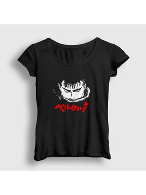 Presmono Kadın Siyah Guts Anime Berserk T-Shirt