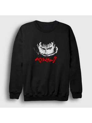 Presmono Unisex Siyah Guts Anime Berserk Sweatshirt