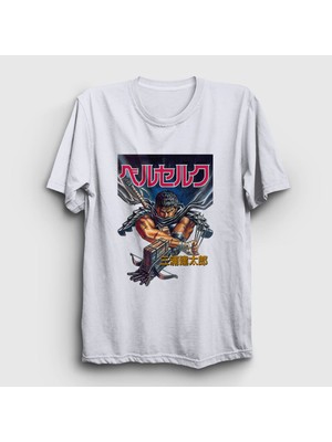 Presmono Unisex Beyaz Manga Anime Berserk T-Shirt