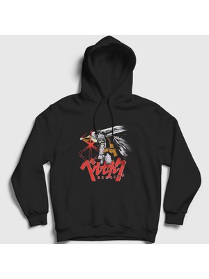 Presmono Unisex Siyah Sacrifice Anime Berserk Kapüşonlu Sweatshirt
