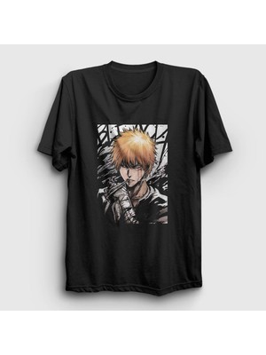 Presmono Unisex Siyah Ichigo Anime Bleach T-Shirt