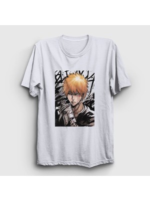 Presmono Unisex Beyaz Ichigo Anime Bleach T-Shirt