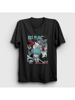 Presmono Unisex Siyah Poster Anime Bleach T-Shirt