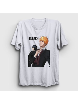 Presmono Unisex Beyaz Suits Anime Bleach T-Shirt