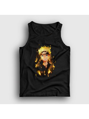 Presmono Unisex Siyah Fire Anime Naruto Atlet