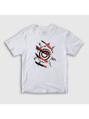 Presmono Unisex Çocuk Beyaz Kyuubi Anime Naruto T-Shirt