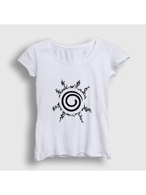 Presmono Kadın Beyaz Seal Anime Naruto T-Shirt