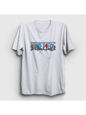 Presmono Unisex Beyaz Anime One Piece T-Shirt