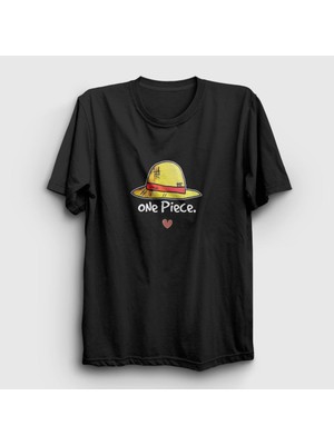 Presmono Unisex Siyah Hat Anime One Piece T-Shirt