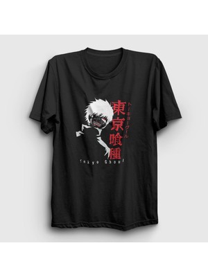 Presmono Unisex Siyah Anime Tokyo Ghoul T-Shirt