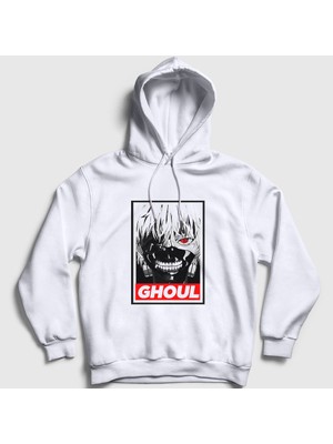 Presmono Unisex Beyaz Ghoul Anime Tokyo Ghoul Kapüşonlu Sweatshirt