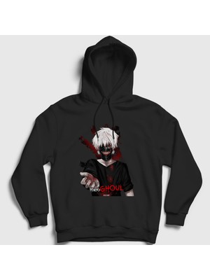 Presmono Unisex Siyah Hand Anime Tokyo Ghoul Kapüşonlu Sweatshirt