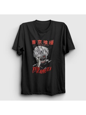 Presmono Unisex Siyah Ken Kaneki Anime Tokyo Ghoul T-Shirt