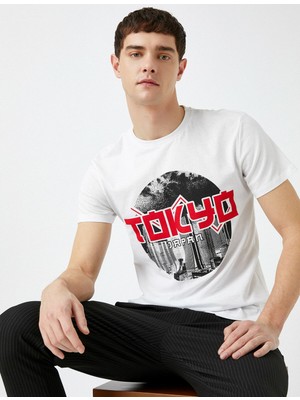 Koton Erkek Yazılı Baskılı T-Shirt Kısa Kollu Pamuklu