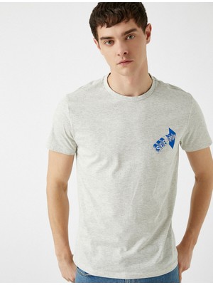 Koton Erkek Baskılı T-Shirt Pamuklu Kısa Kollu