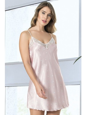 Vienetta Saten Dantelli Ip Askılı Gecelik