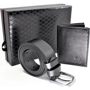 Çanta Sepetim Accessories  Dikey Deri Cüzdan ve Kemer Hediye Seti