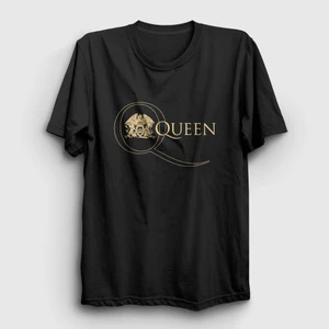 Unisex Siyah Gold Logo Queen T-Shirt