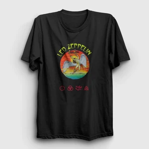 Unisex Siyah Swan Led Zeppelin T-Shirt