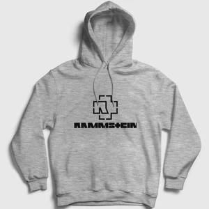 Unisex Gri Logo V2 Rammstein Kapüşonlu Sweatshirt