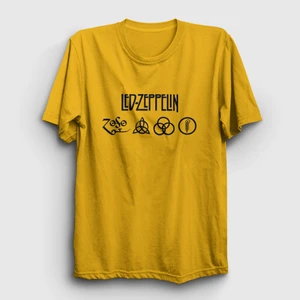 Unisex Sarı Symbols Led Zeppelin T-Shirt
