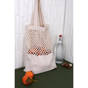 El Örmesi Çok Amaçlı Krem File Çanta