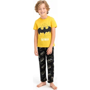 Hello Kitty Lisanslı Koyu Sarı Kız Çocuk Kısa Kol Pijama Takımı