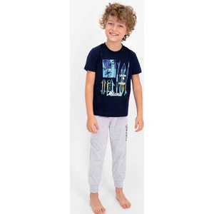 Dream Surfer Lacivert Genç Erkek Kısa Kol Pijama Takımı