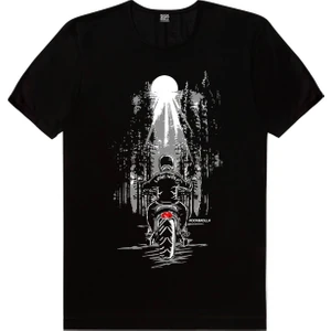 Yalnız Kovboy Siyah Kısa Kollu Erkek T-Shirt