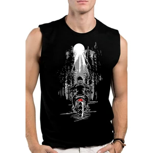 Yalnız Kovboy Siyah Kesik Kol | Kolsuz Erkek T-Shirt | Atlet