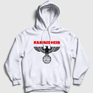 Unisex Beyaz Eagle Rammstein Kapüşonlu Sweatshirt