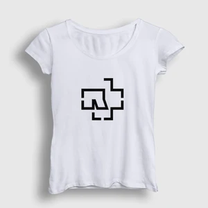 Kadın Beyaz Logo Rammstein T-Shirt