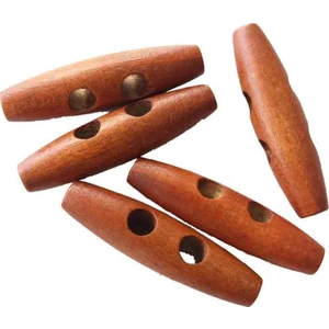 Angel Çanta Aksesuar 5li Ahşap Çoban Düğme 4 cm Taba