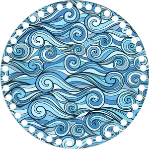 Grafilli Design Mavi Baskılı 2 Adet Makaron Örgü Çanta Ahşap Plakası 20CM