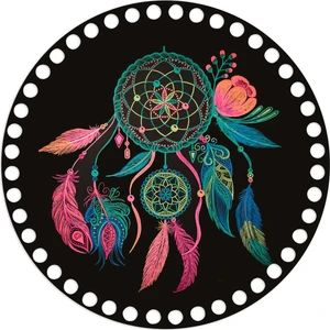 Grafilli Design Baskılı 2 Adet Makaron Örgü Çanta Ahşap Plakası 20CM