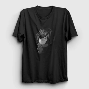 Unisex Siyah Mikasa V2 Anime Attack On Titan T-Shirt