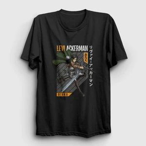 Unisex Siyah Levi Fan Anime Attack On Titan T-Shirt