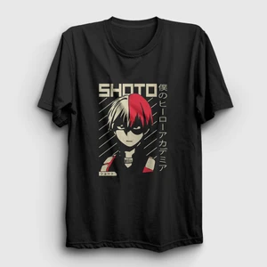 Unisex Siyah Shoto V2 Anime Boku No Hero Academia T-Shirt
