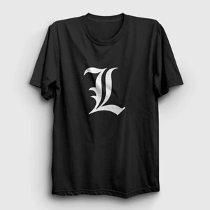 Unisex Siyah Logo L Anime Death Note T-Shirt