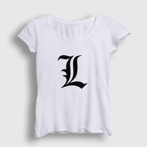 Kadın Beyaz Logo L Anime Death Note T-Shirt