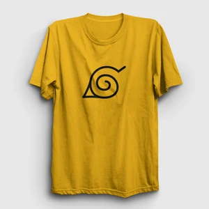 Unisex Sarı Konoha Anime Naruto T-Shirt