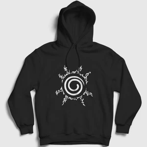 Unisex Siyah Seal Anime Naruto Kapüşonlu Sweatshirt