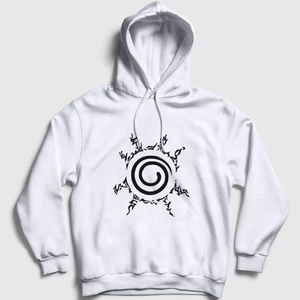 Unisex Beyaz Seal Anime Naruto Kapüşonlu Sweatshirt