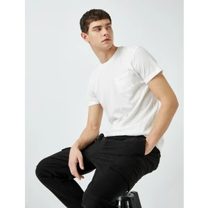 Erkek Bisiklet Yaka Tişört Kısa Kollu Basic Pamuklu